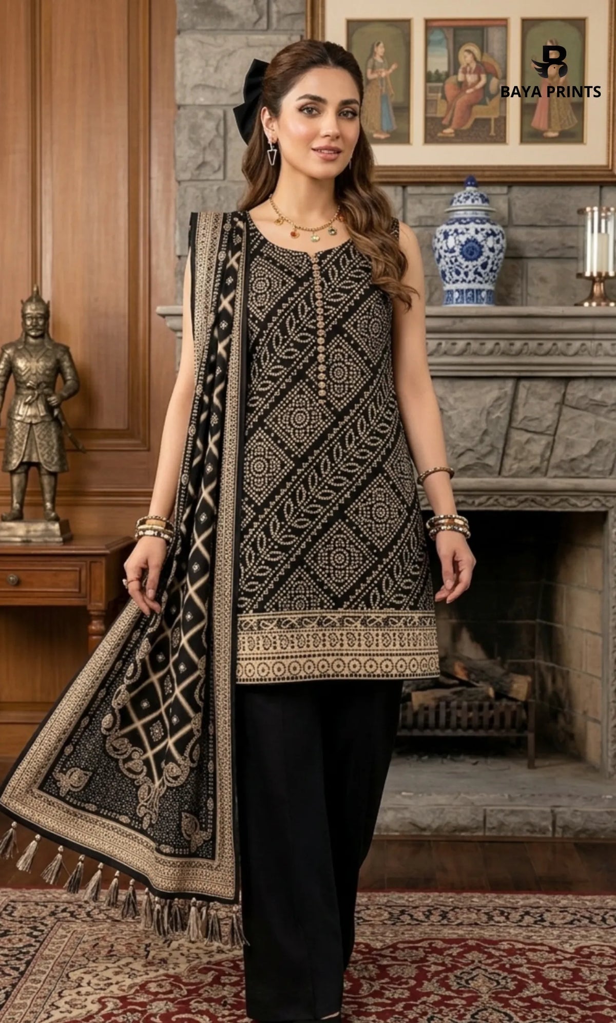 3PC Printed Lawn | Unstitched |  B&S