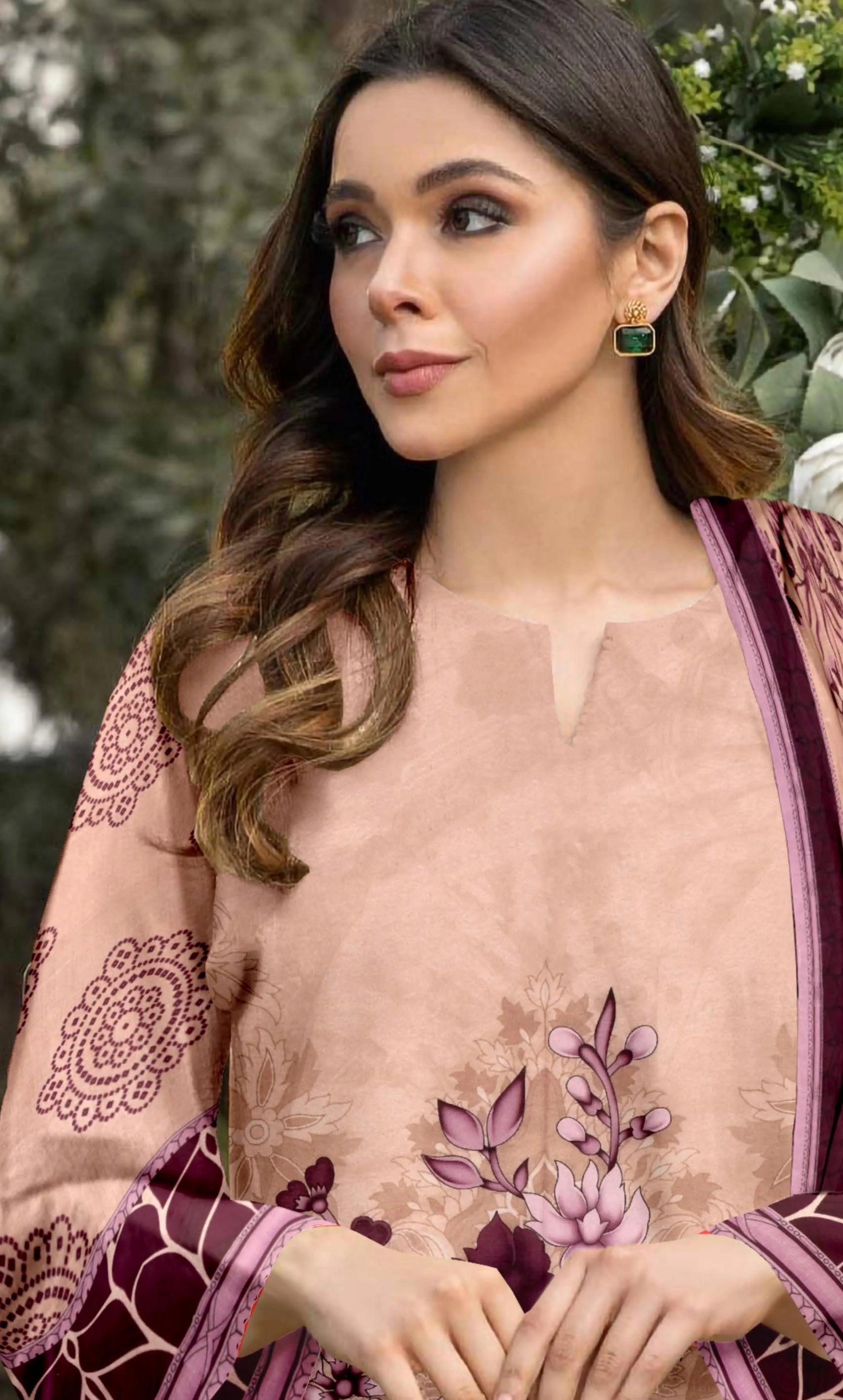 3 Piece Printed Unstitched Lawn Suit | ET-01