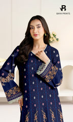 3 Piece Unstitched Printed Viscose Suit With Bamber Chiffon Dupatta - BA-V1-006