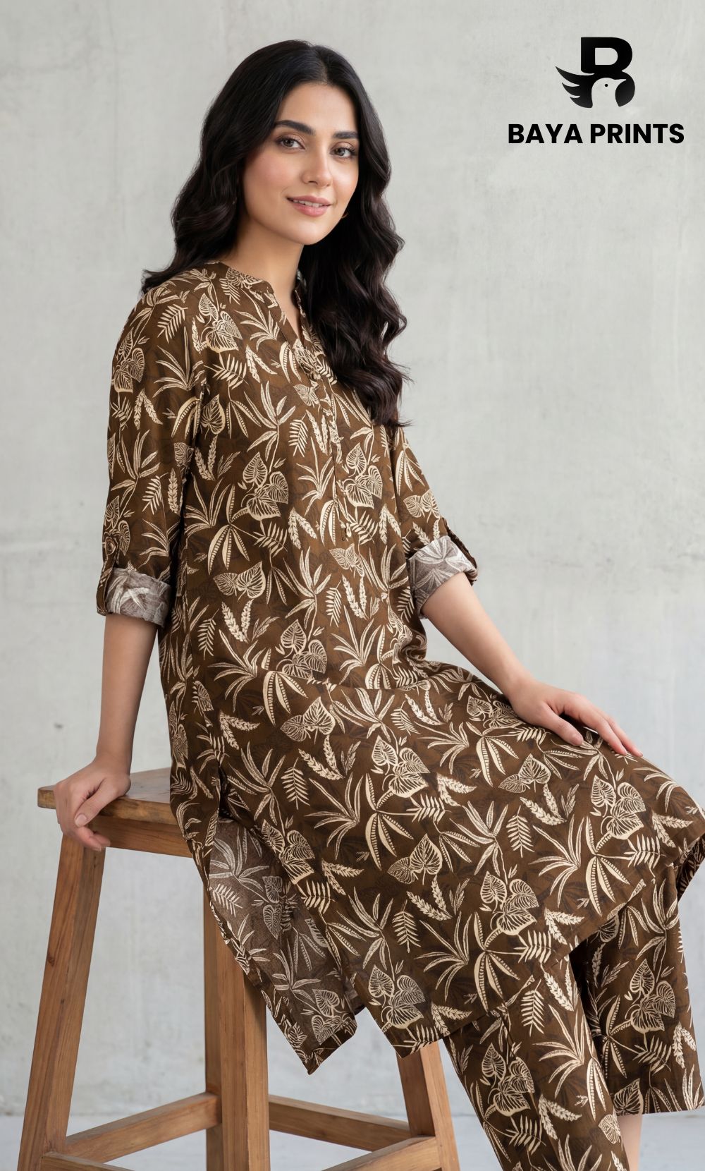 2PC Unstitched Printed Lawn Suit -Orlina