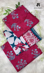 3 Piece Unstitched Printed Doria Linen  Suit  - BA-V4