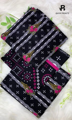 3 Piece Unstitched Printed Doria Linen  Suit  - BA-V4