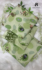 3 Piece Unstitched Printed Doria Linen  Suit  - BA-V4