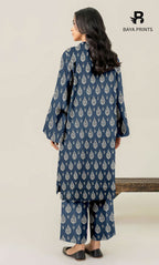 3 Piece Unstitched Printed Doria Linen  Suit  - BA-V3-003