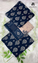 3 Piece Unstitched Printed Doria Linen  Suit  - BA-V3-003