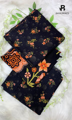 3 Piece Unstitched Printed Doria Linen  Suit  - BA-V3-002