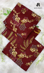 3 Piece Unstitched Printed Doria Linen  Suit  - BA-V4