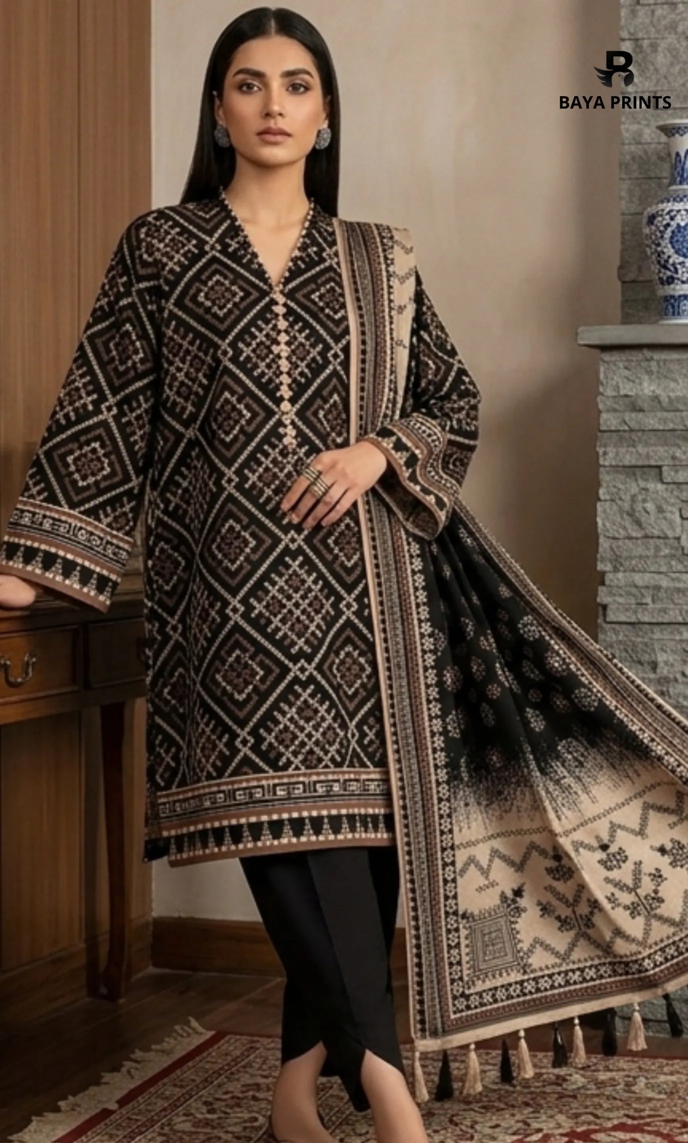 3PC Printed Lawn | Unstitched |  B&S