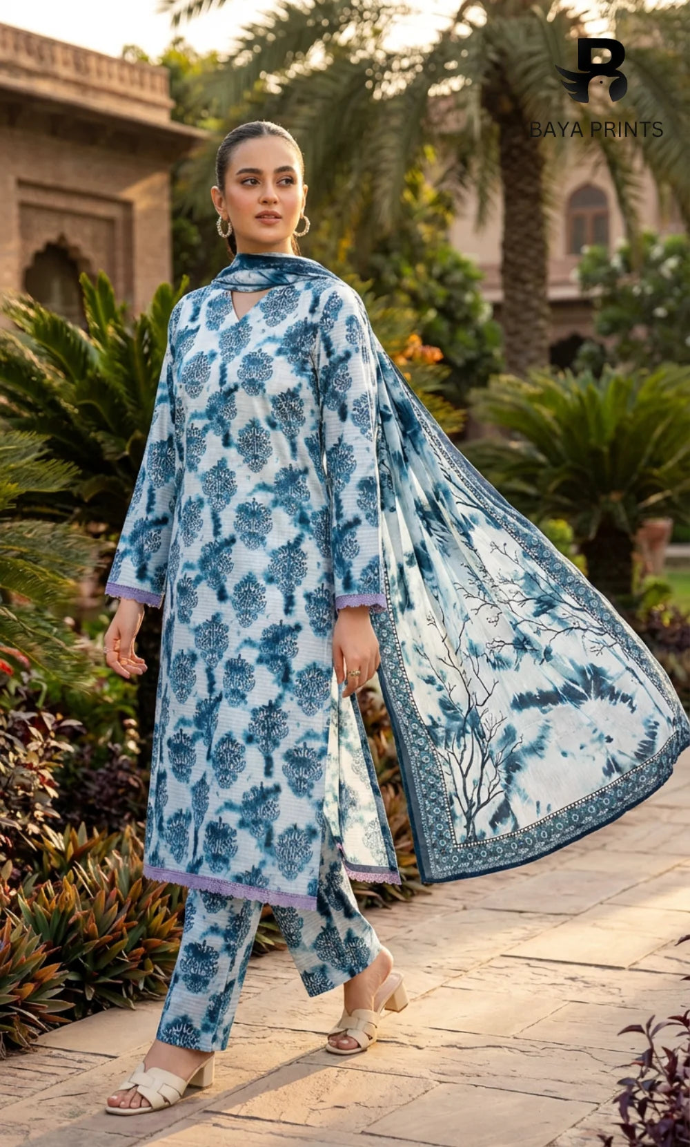 3 Piece Unstitched Printed Lawn Suit -BA-V10