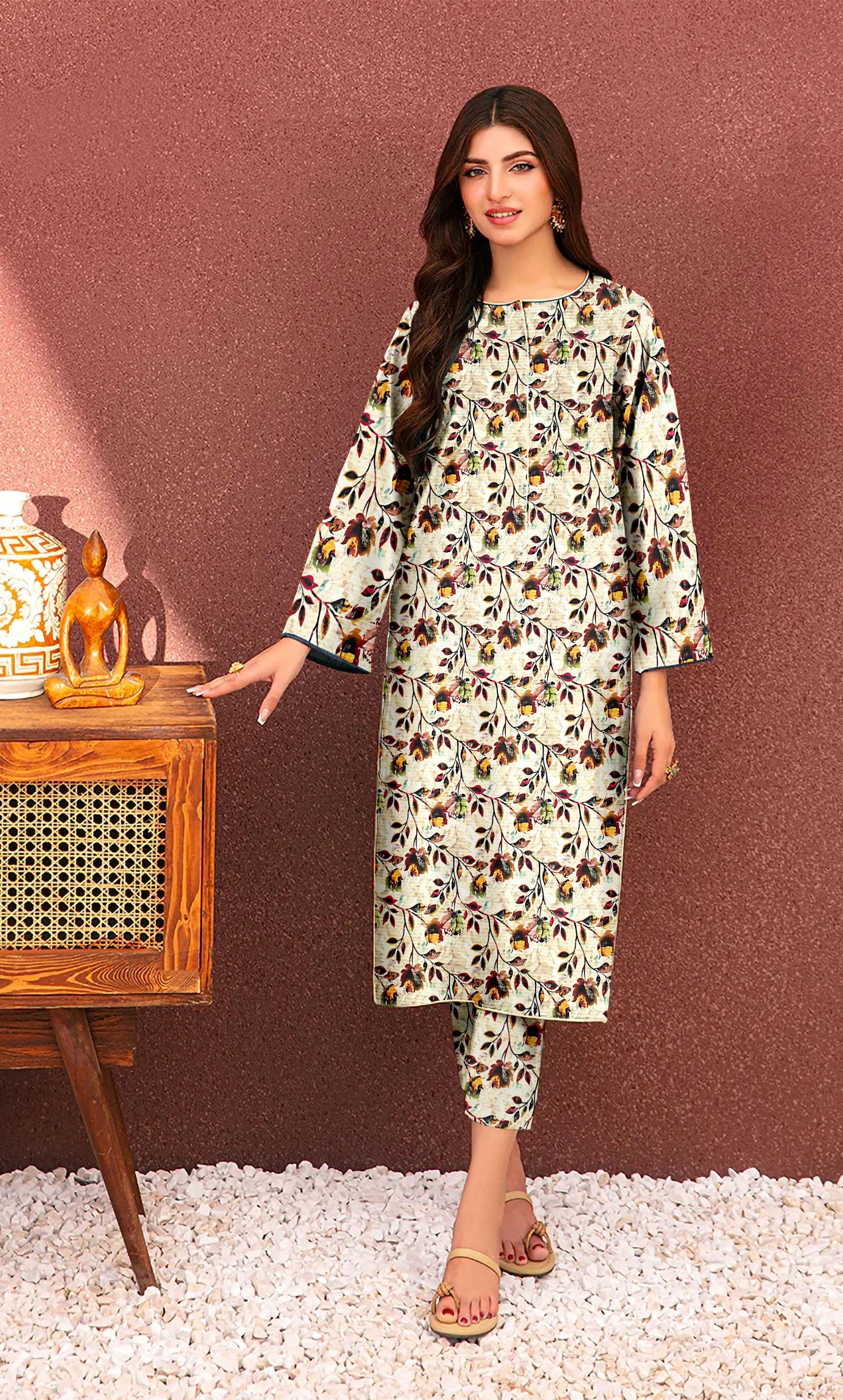 2PC Unstitched Printed Lawn Suit  - BD-V6-15