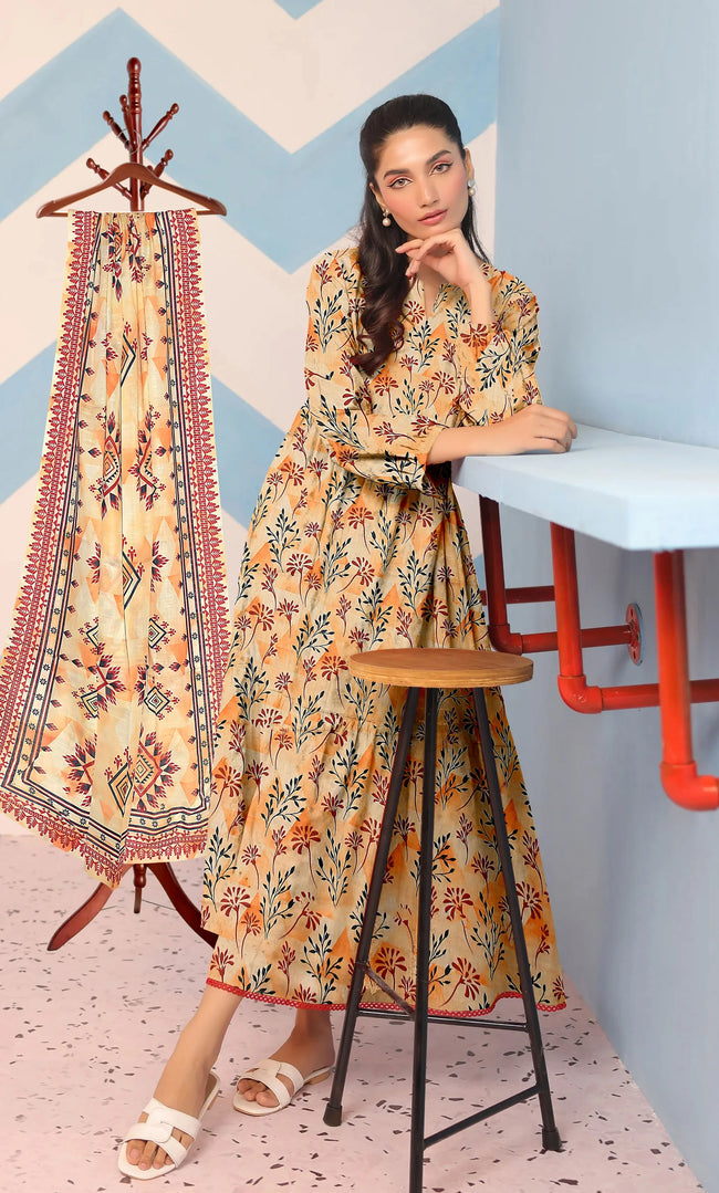 3 Piece Unstitched Premium Lawn Suit- BA-V-30-S15 Hover Image