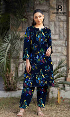 2PC Unstitched Printed Lawn Suit - BA-V7-12