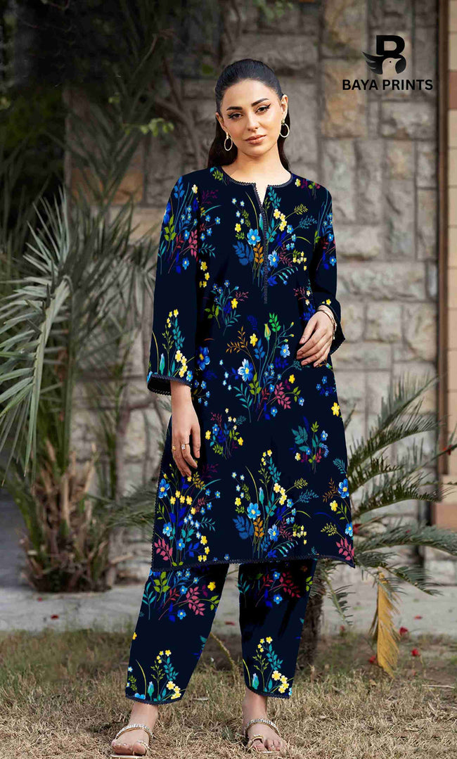 2PC Unstitched Printed Lawn Suit - BA-V7-12 Hover Image