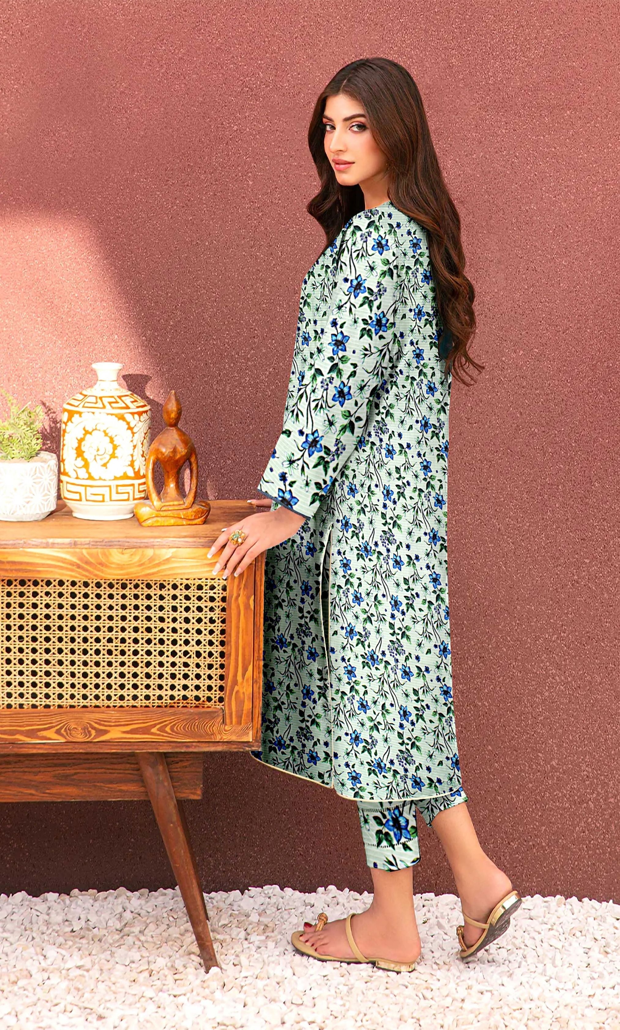 2PC Unstitched Printed Lawn Suit  - BD-V6-14