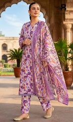 3 Piece Unstitched Printed Lawn Suit -BA-V10