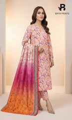 3 Piece Unstitched Premium Lawn Suit- BA-V-14