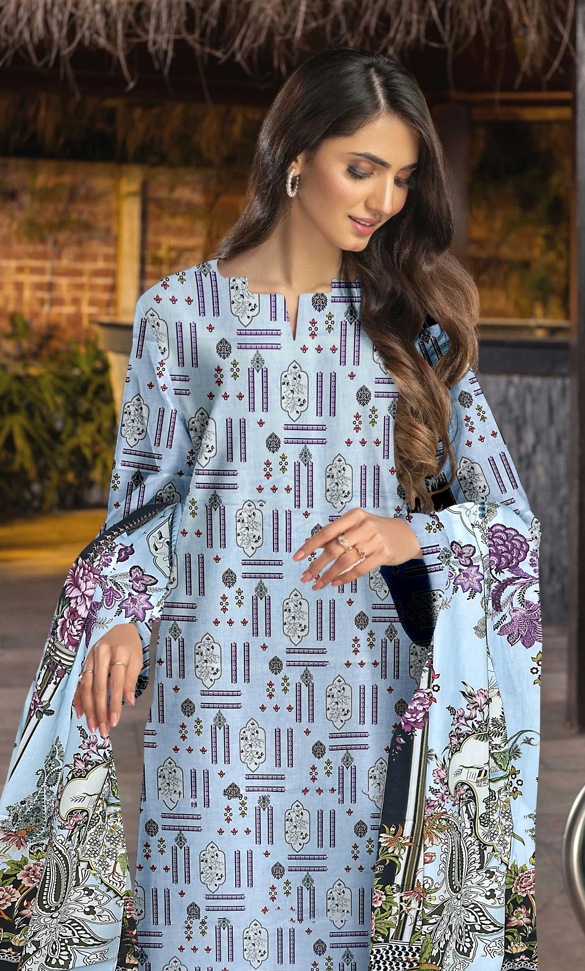 3 Piece Unstitched Premium Lawn Suit- BA-V-30-S32
