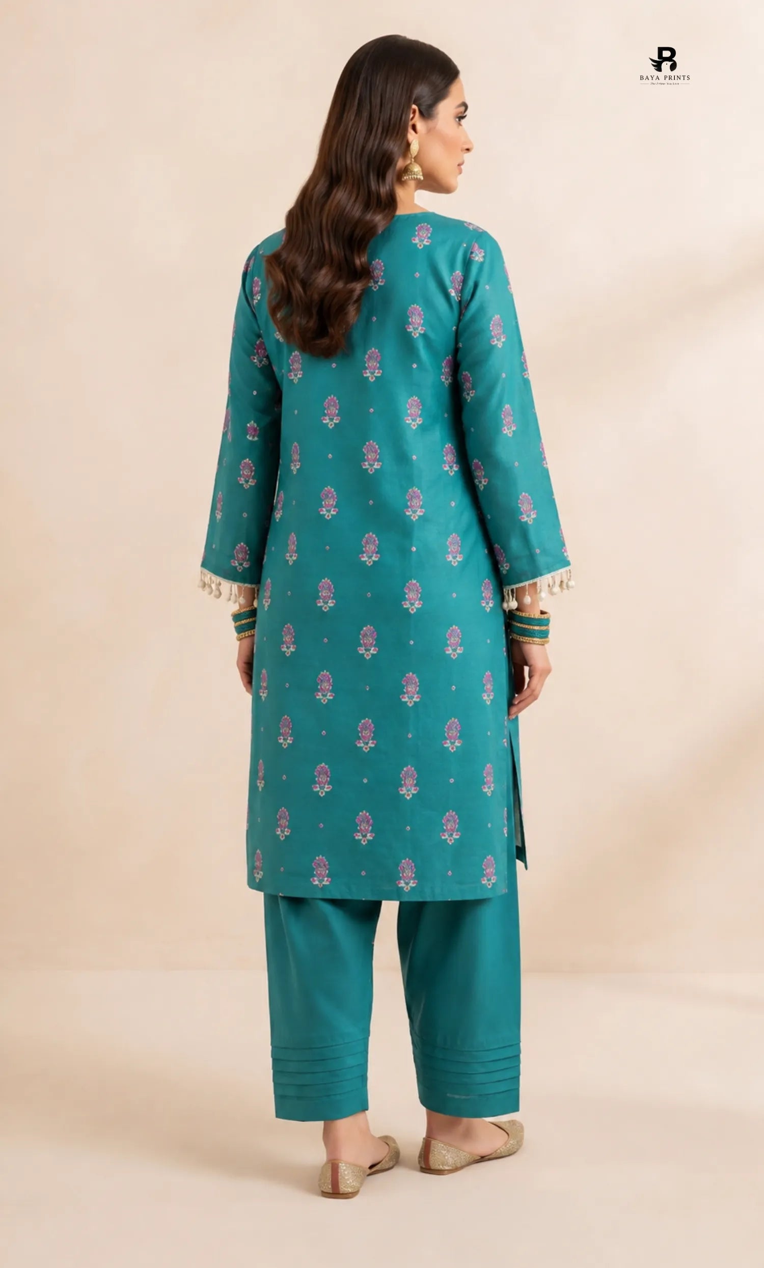 3PC Premium Embroidered Karandi | Unstitched | Nazakat - 10