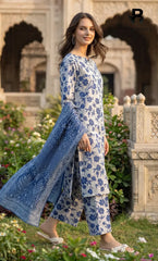 3 Piece Unstitched Printed Lawn Suit- BA-V-7