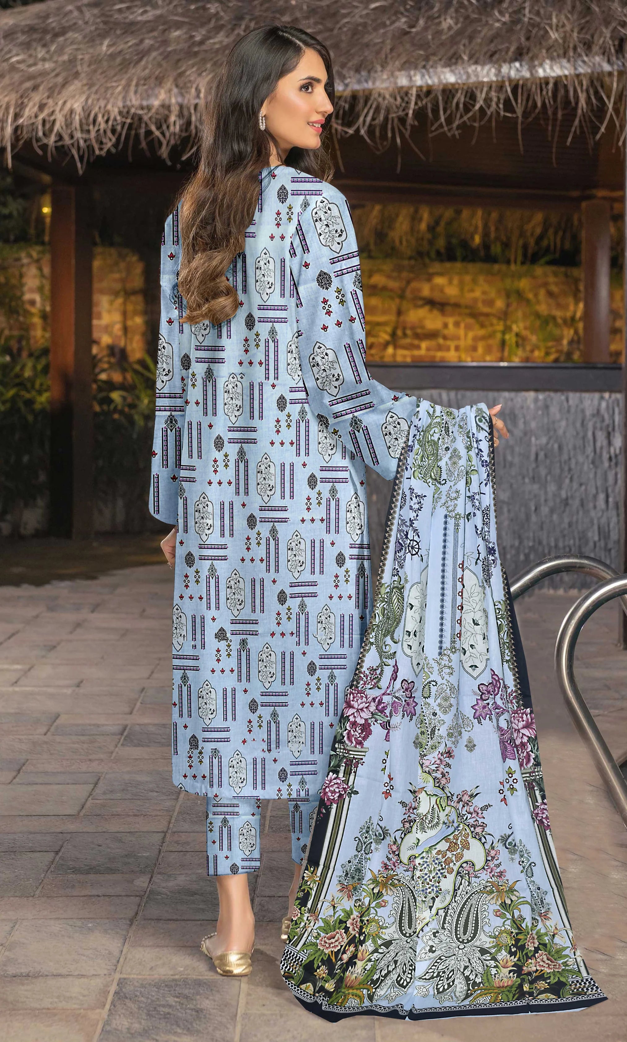 3 Piece Unstitched Premium Lawn Suit- BA-V-30-S32