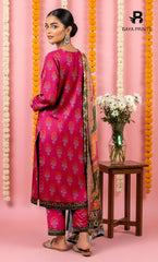 3 Piece Unstitched Printed Doria Viscose Suit with Bamber Dupatta BA-V7-010