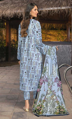 3 Piece Unstitched Premium Lawn Suit- BA-V-14