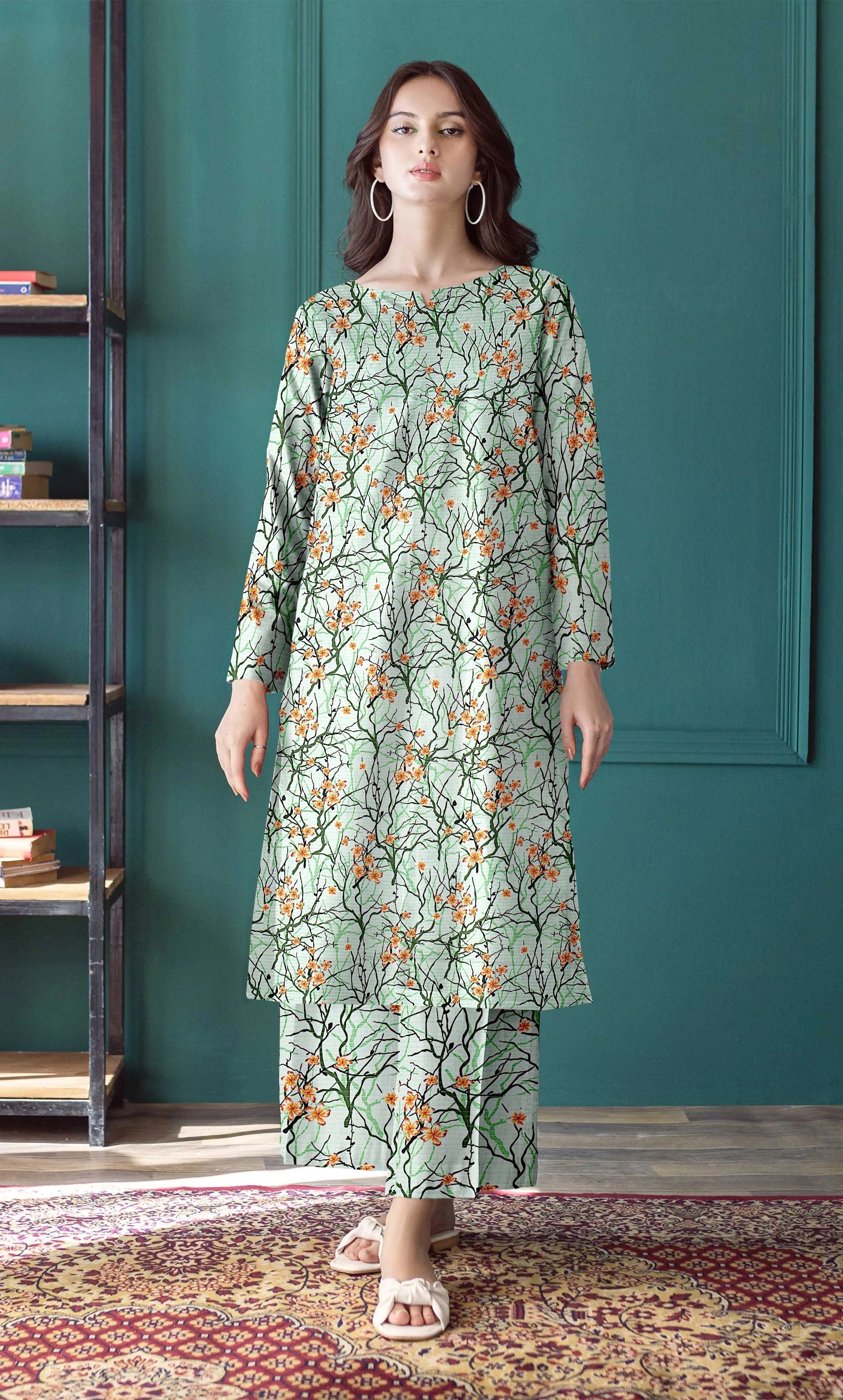 2PC Unstitched Printed Lawn Suit  - BD-V6-13