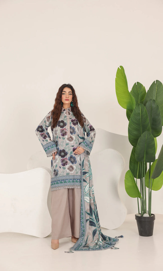 3 Piece Printed Unstitched Lawn Suit | SE-A-10 Main Image