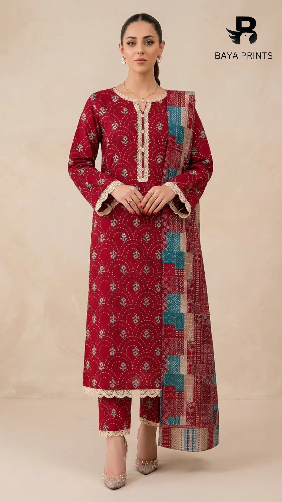 3PC Unstitched Khadar Suit  BA-K-V9-07