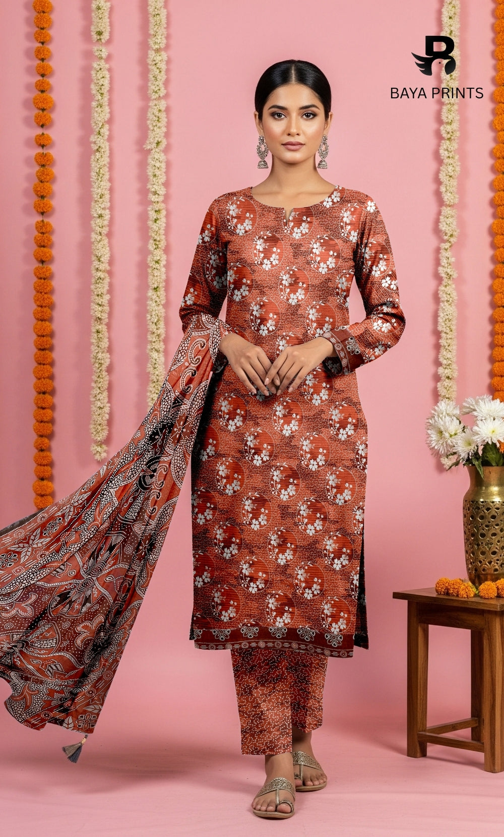 3 Piece Unstitched Printed Viscose Suit-BA-V7