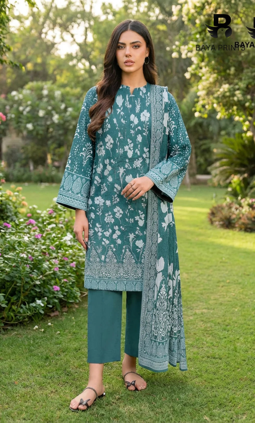 3 Piece Unstitched Printed Lawn Suit -BA-V13