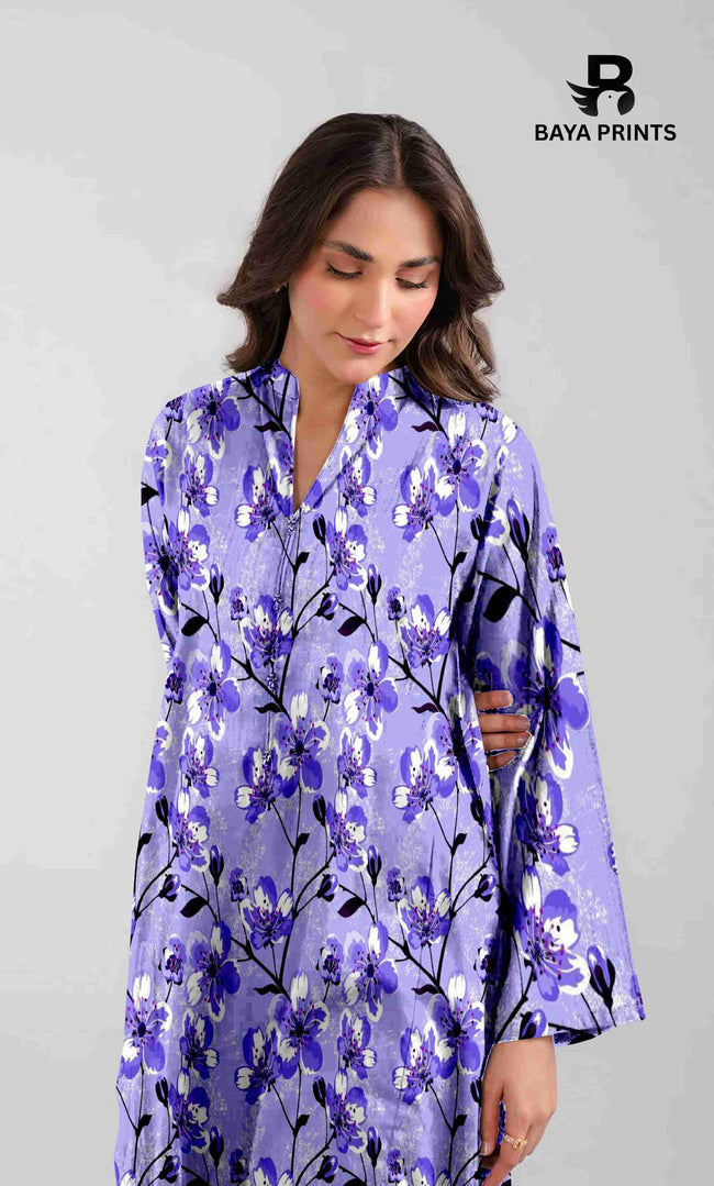 2PC Unstitched Printed Lawn Suit - BA-V7-15 Hover Image