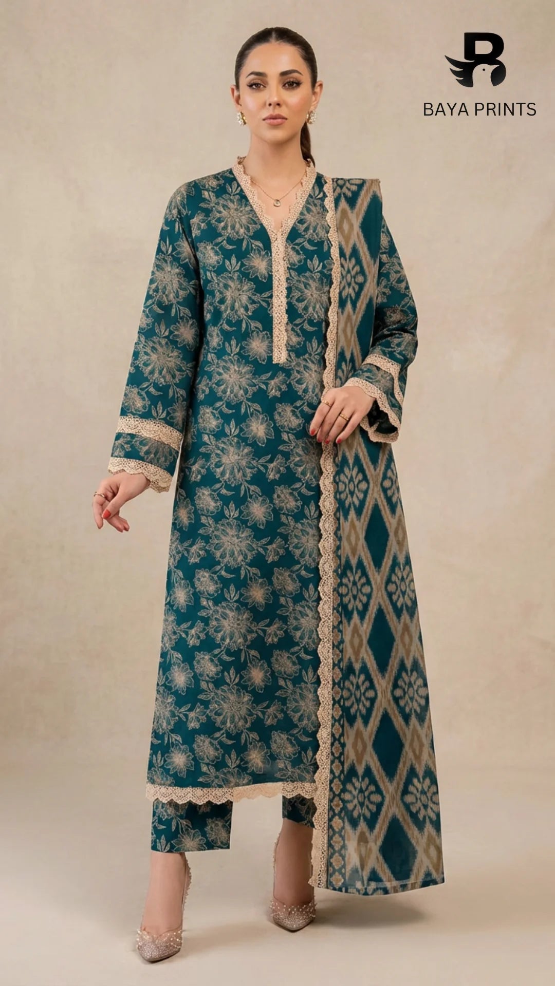 3PC Unstitched Khadar Suit  BA-K-V9-06