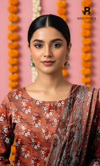 3 Piece Unstitched Printed Doria Viscose Suit with Bamber Dupatta BA-V7-022