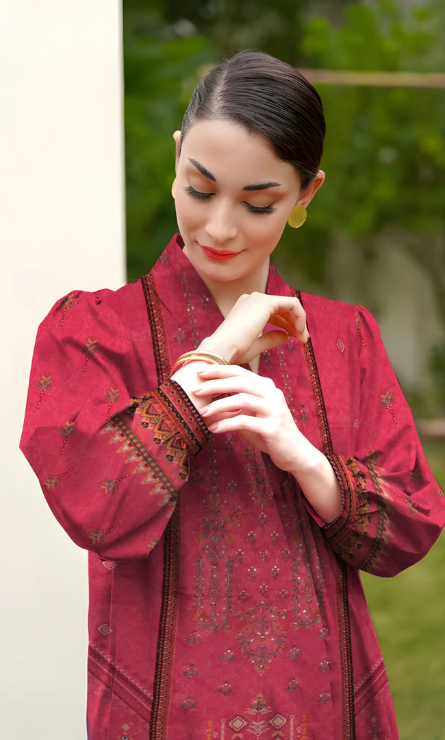 3PC Embroidered Unstitched Lawn Suit - NA-V4-06 Main Image