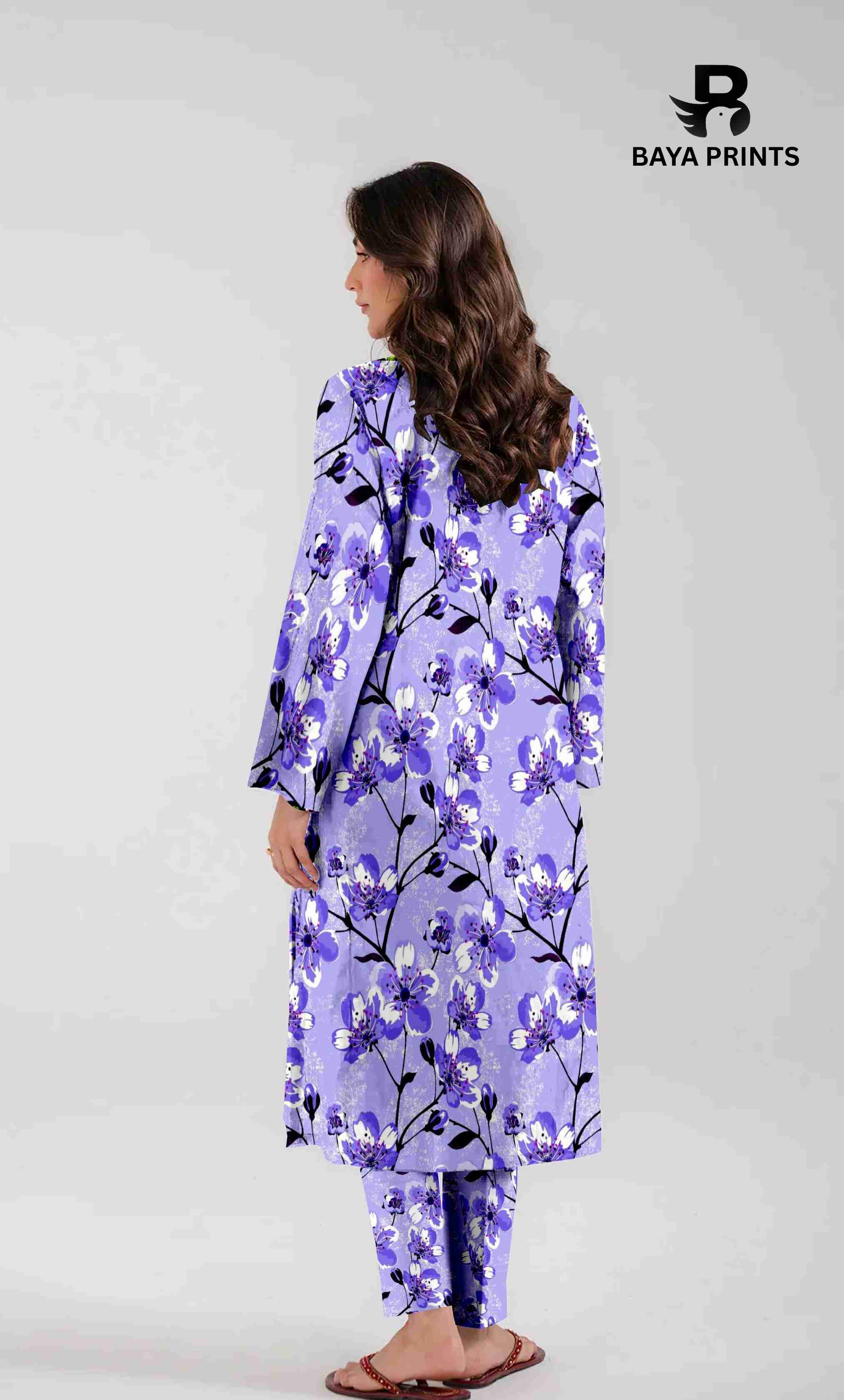 2PC Unstitched Printed Lawn Suit - BA-V7-15