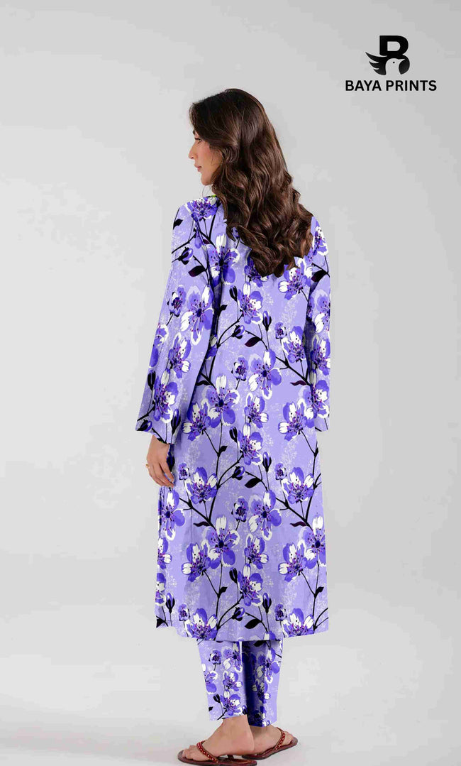 2PC Unstitched Printed Lawn Suit - BA-V7-15 Main Image