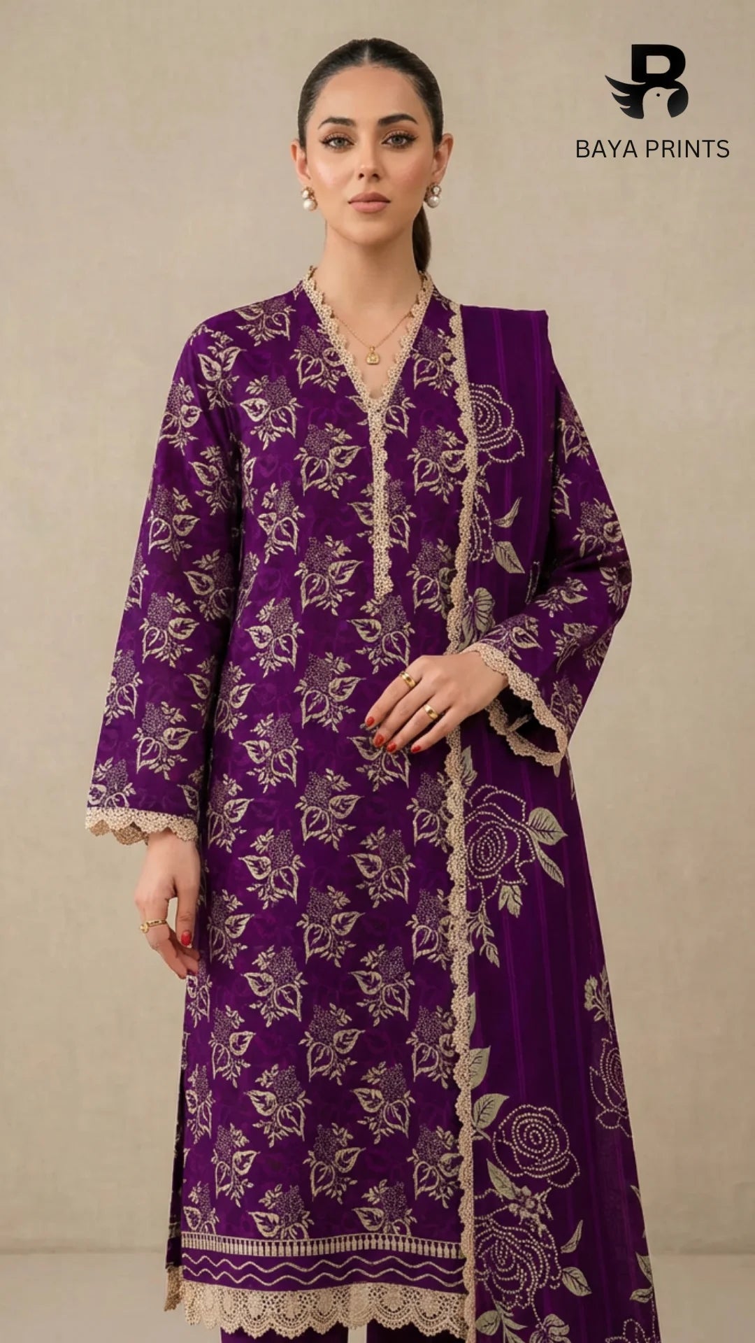 3PC Unstitched Khadar Suit  BA-K-V9-09