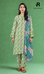 3 Piece Unstitched Printed Lawn Suit -BA-V7
