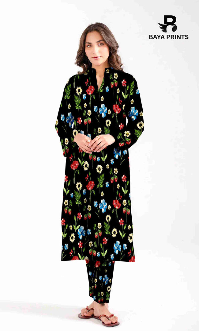 2PC Unstitched Printed Lawn Suit - BA-V7-16 Hover Image