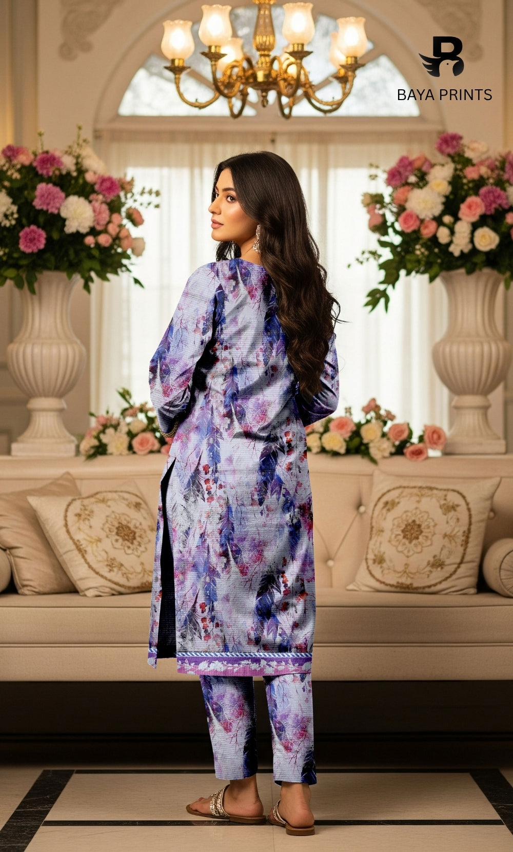 3 Piece Unstitched Printed Doria Viscose Suit with Bamber Dupatta BA-V7-021