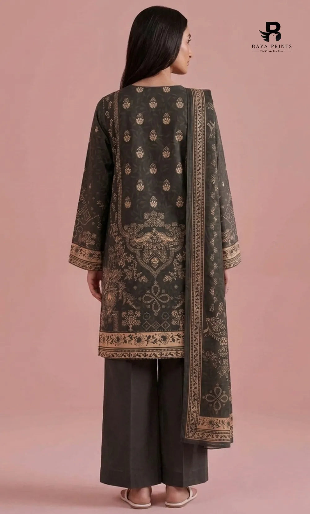 3PC Printed Lawn | Unstitched | M.B |V-2