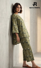 2PC Unstitched Printed Lawn Suit -Orlina