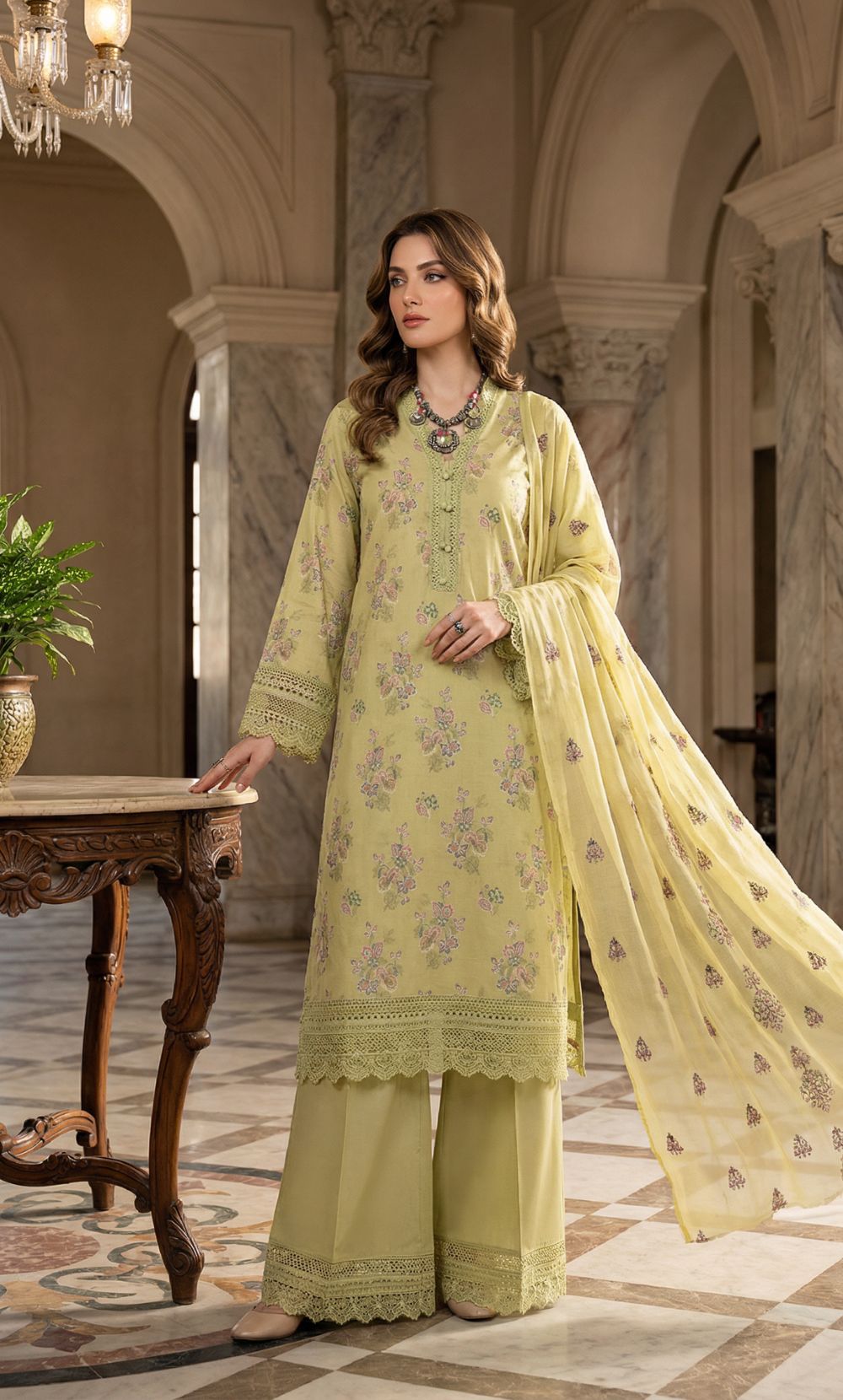 3PC Embroidered Unstitched Lawn Suit | Nafasat-03