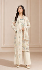3PC Embroidered Unstitched Lawn Suit | Nafasat