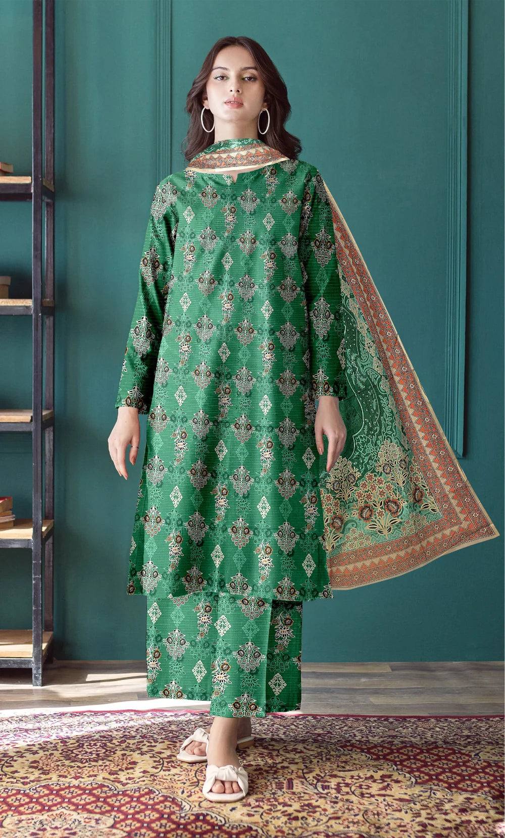 3 Piece Unstitched Printed Lawn Suit- BA-V-21-2