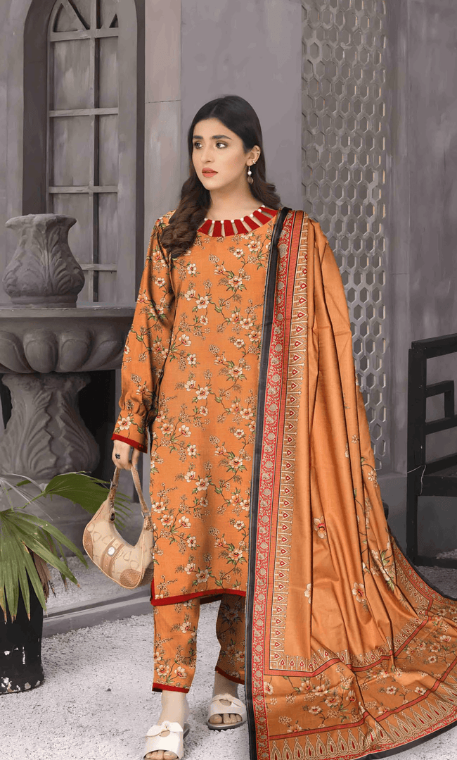 3PC Premium Linen Unstitched  -BA-V9-2 Hover Image