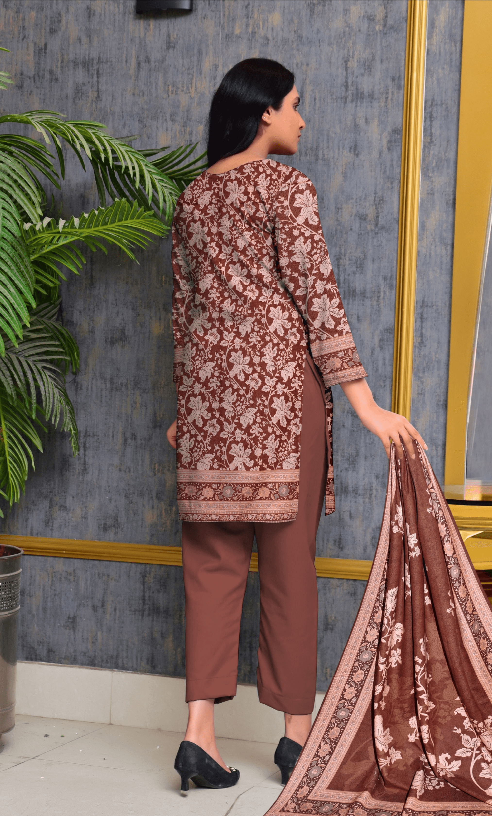 3 Piece Unstitched Karandi Suit -V1- 05