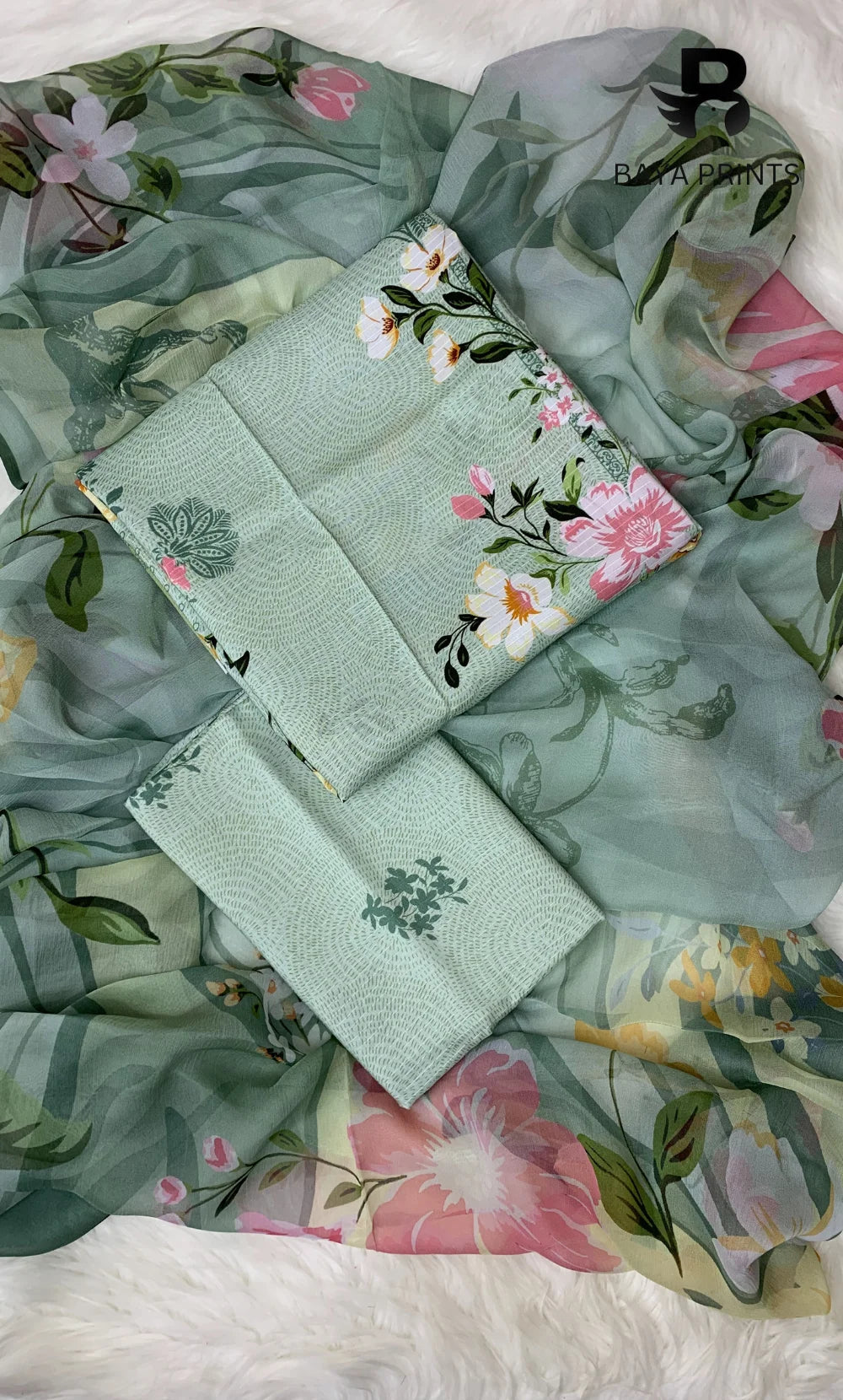 3 Piece Unstitched Printed Viscose Suit-BA-V7