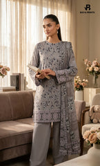 3PC Printed Lawn | Unstitched | Mother’s Grace Collection